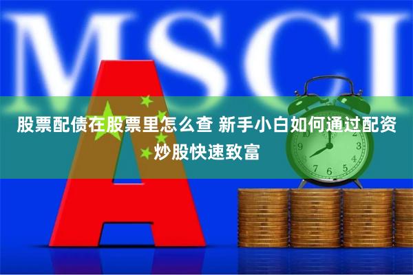 股票配债在股票里怎么查 新手小白如何通过配资炒股快速致富